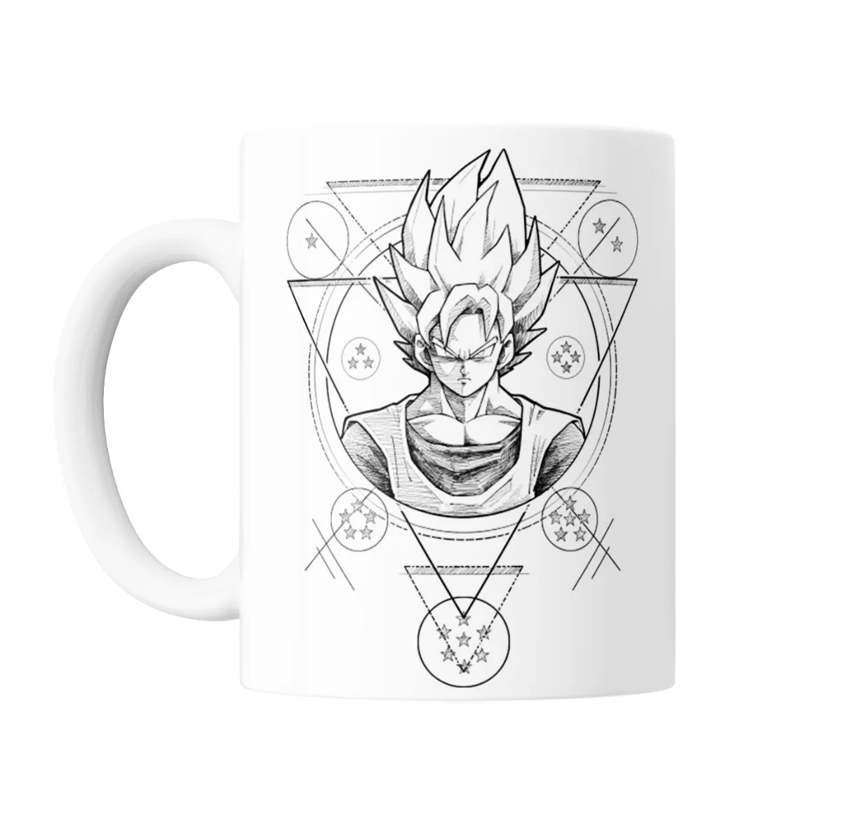 Taza de Cerámica Dragon Ball Goku Super Saiyajin Dibujo Geométrico - vista 2
