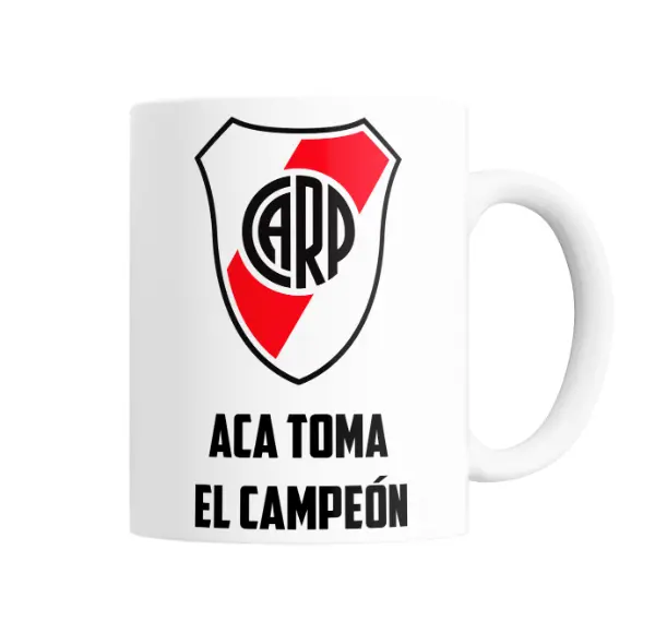 Taza de Cerámica River Plate Escudo Aca Toma El Campeón