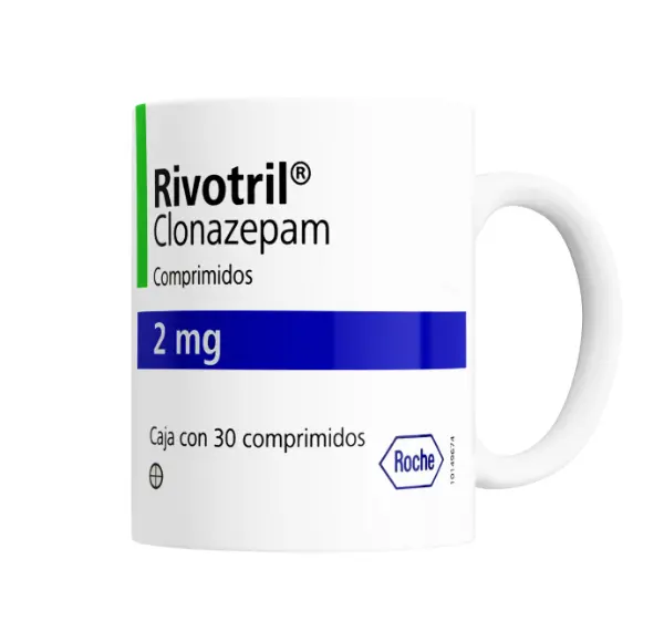 Taza de Cerámica Rivotril Clonazepam 2 mg
