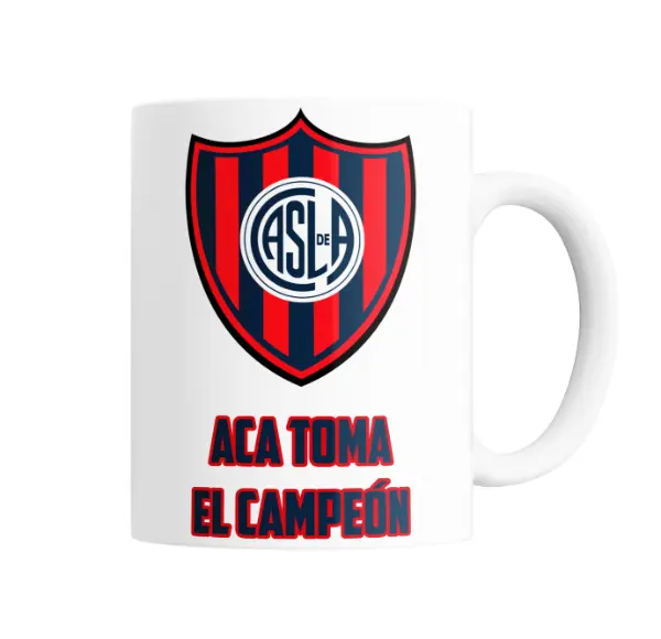 Taza de Cerámica San Lorenzo Escudo Aca Toma El Campeón