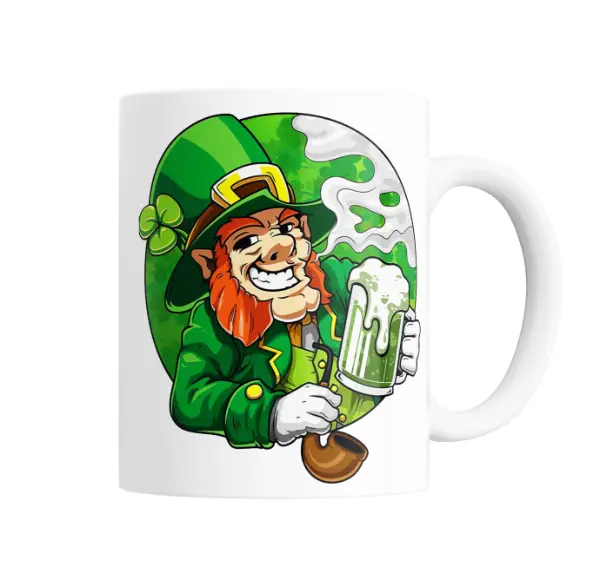 Taza de Cerámica San Patricio Duende Cervecero