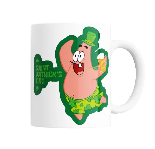 Taza de Cerámica Bob Esponja Patricio San Patricio Cerveza