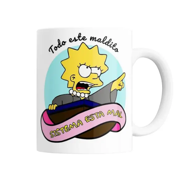 Taza de Cerámica Los Simpson Lisa Sistema Esta Mal