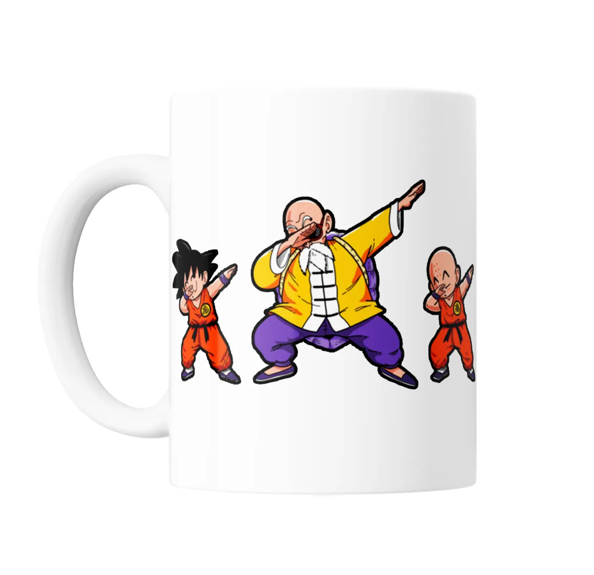 Taza de Cerámica Dragon Ball Goku Maestro Roshi Krillin Dabbing - vista 2