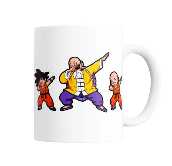 Taza de Cerámica Dragon Ball Goku Maestro Roshi Krillin Dabbing