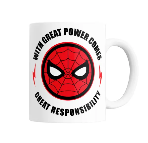 Taza de Cerámica Spiderman With Great Power Great Responsibility