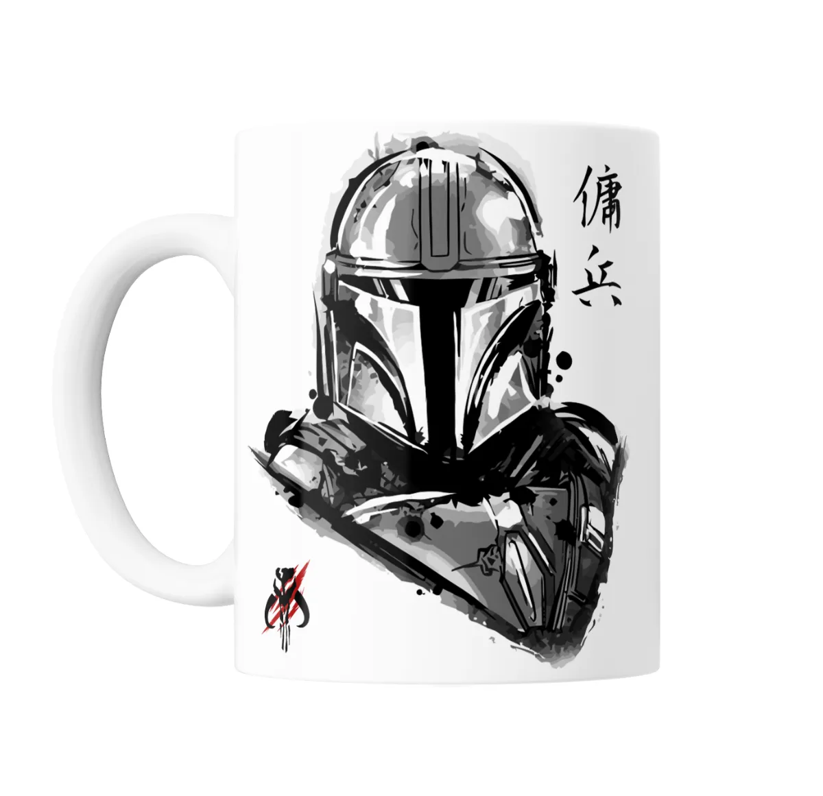 Taza de Cerámica The Mandalorian Sumi-e Estilo Japonés - vista 2