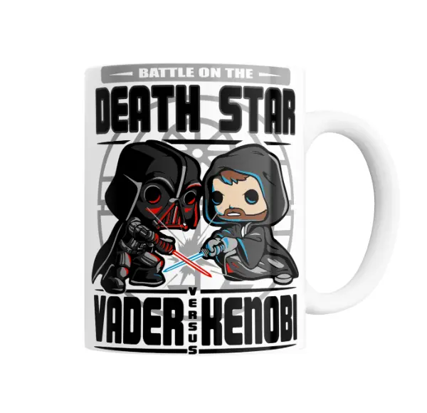Taza de Cerámica Star Wars Vader vs Kenobi Death Star