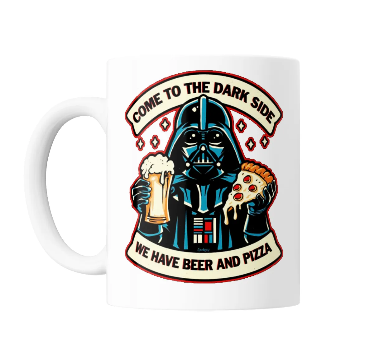 Taza de Cerámica Star Wars Darth Vader Come to the Dark Side Beer and Pizza - vista 2