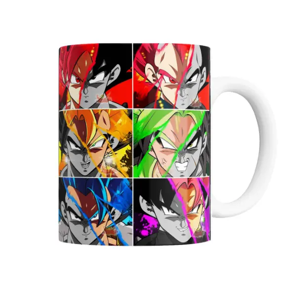 Taza de Cerámica Dragon Ball Goku y Vegeta Fusiones Multicolor