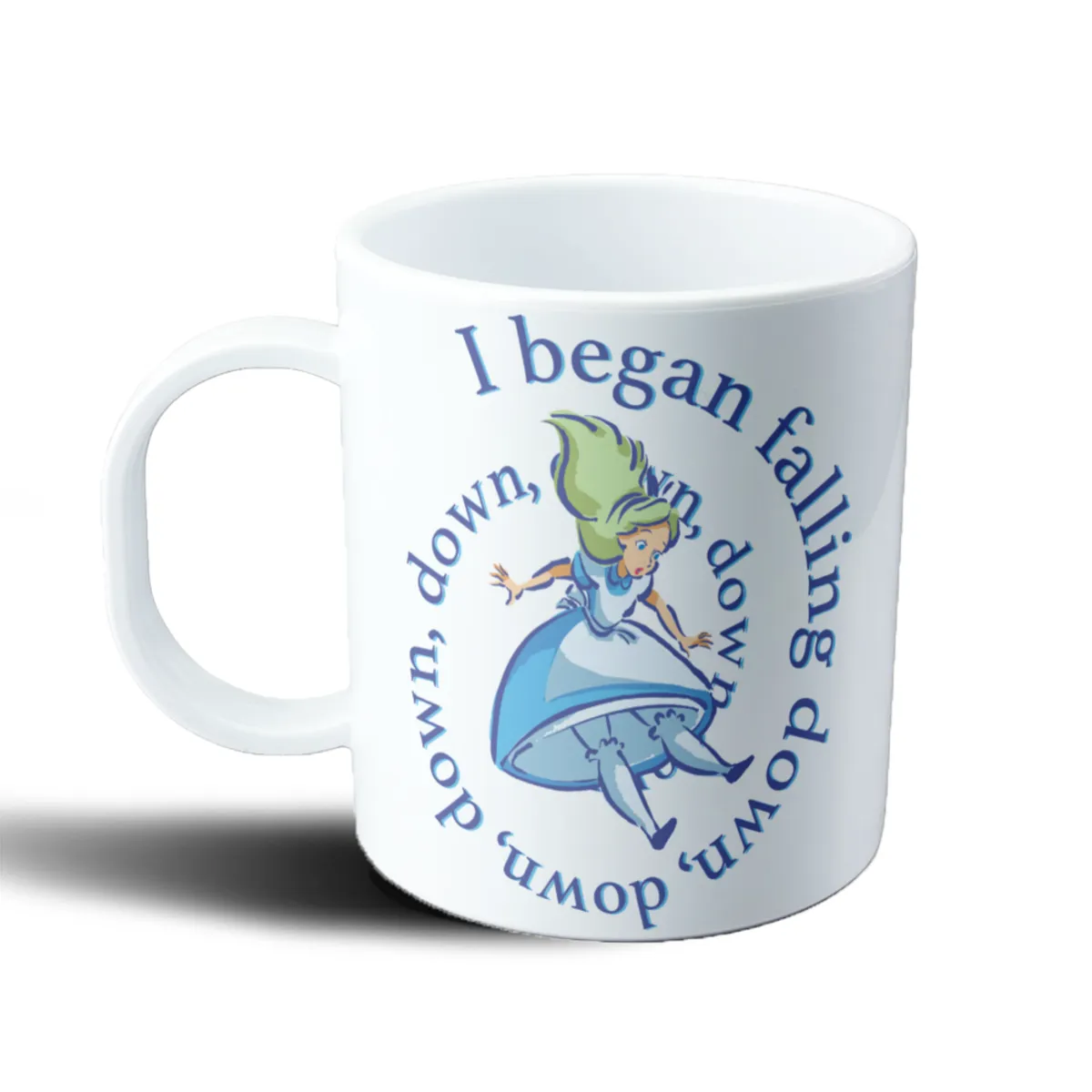 Taza de Plástico Alicia en el País de las Maravillas Cayendo - vista 2