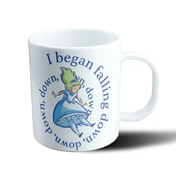 Taza de Plástico Alicia en el País de las Maravillas Cayendo