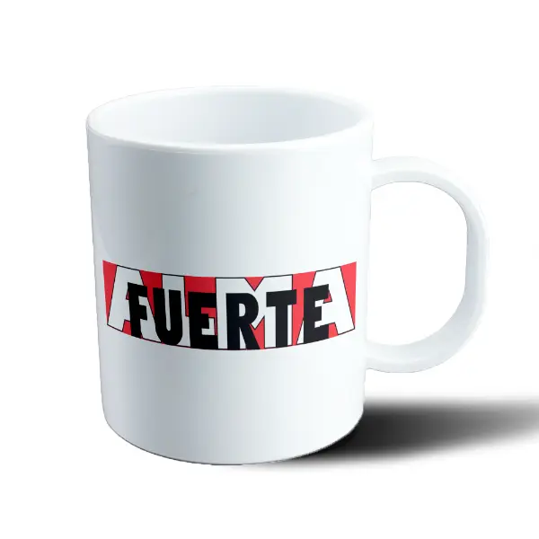 Taza de Plástico Alma Fuerte Rojo y Blanco