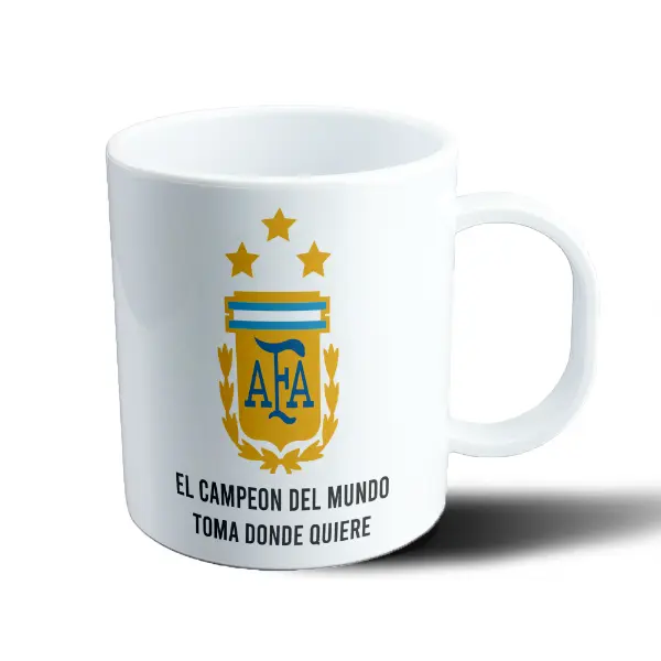Taza de Plástico Selección Argentina Escudo AFA Campeón del Mundo