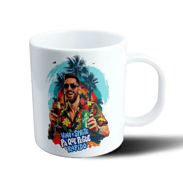 Taza de Plástico Messi Vino y Sprite Pá Que Pegue Rápido