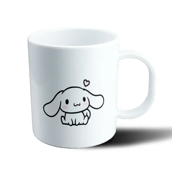 Taza de Plástico Cinnamoroll Sentado con Corazón