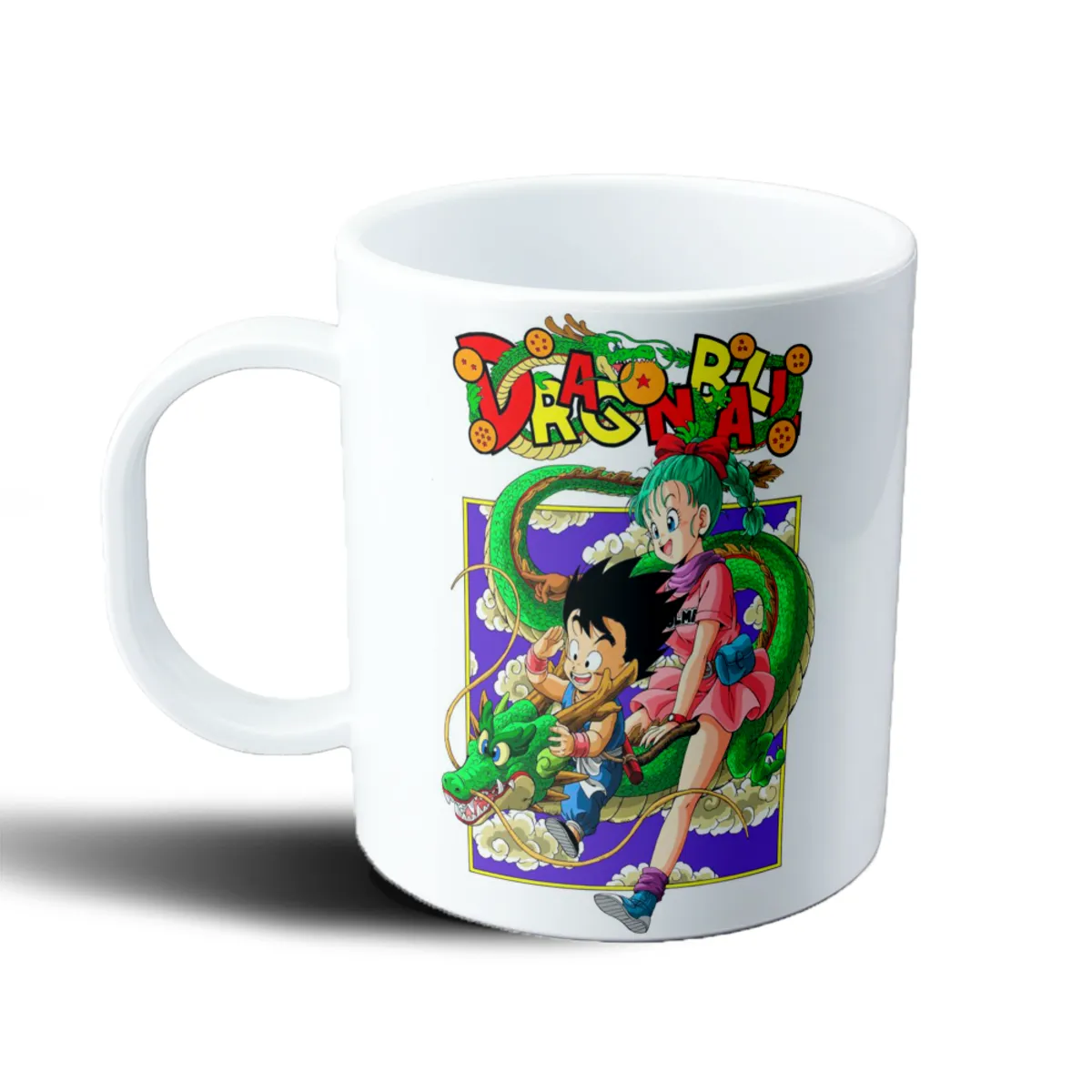 Taza de Plástico Dragon Ball Goku Kid y Bulma con Shenron - vista 2