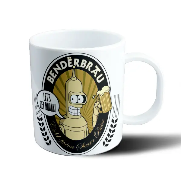 Taza de Plástico Futurama Bender Benderbräu Cerveza