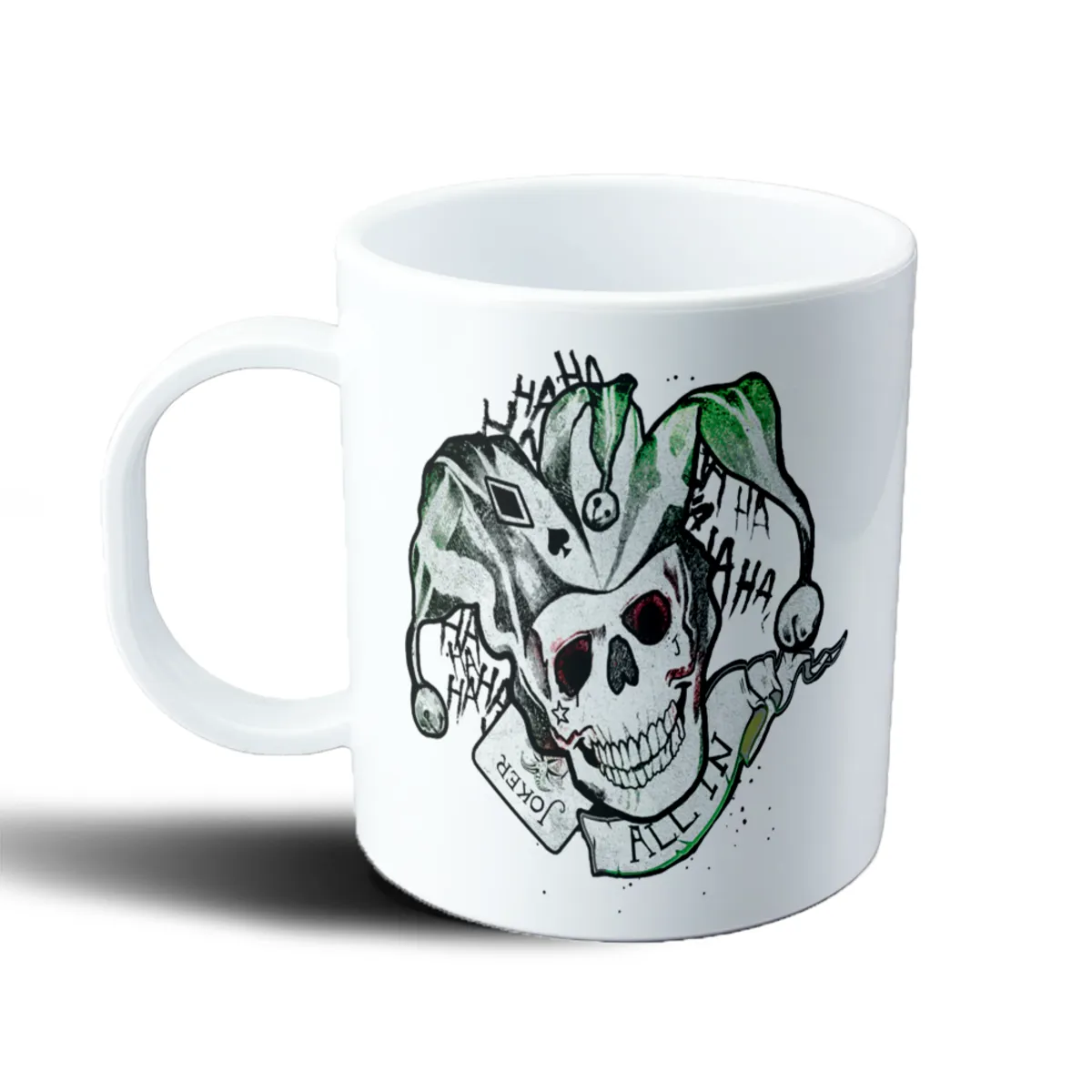 Taza de Plástico Joker Calavera con Gorro de Bufón All In - vista 2
