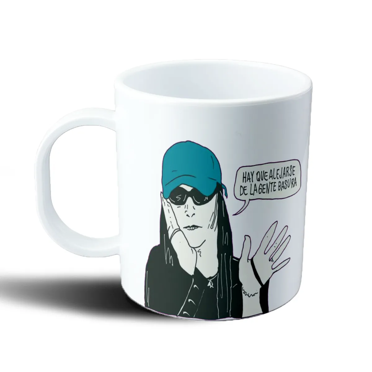 Taza de Plástico Mala Fama Hay que alejarse de la gente basura - vista 2