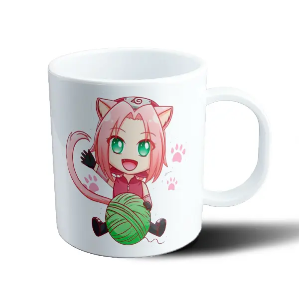 Taza de Plástico Naruto Sakura Chibi Gatita