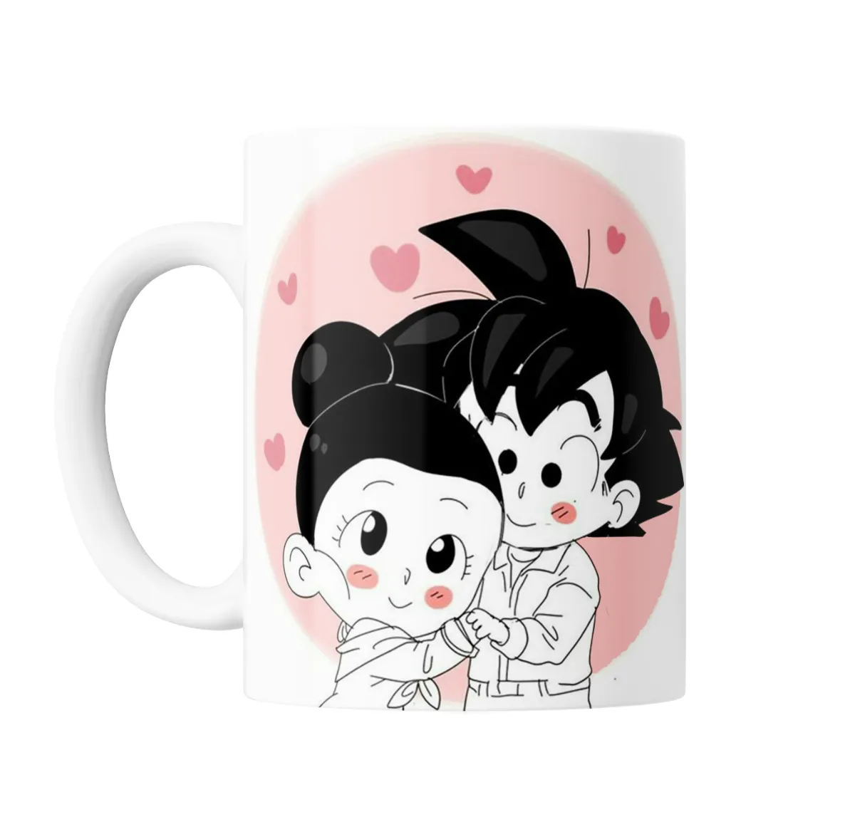 Taza de Cerámica Dragon Ball Goku y Chichi Corazones - vista 2