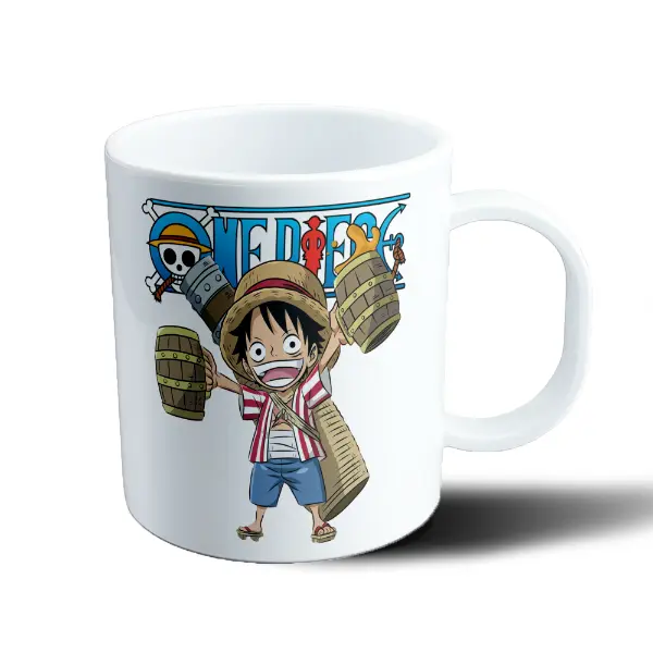 Taza de Plástico One Piece Luffy Chibi con Barriles
