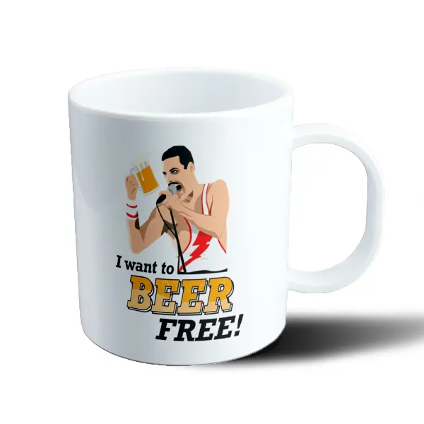 Taza de Plástico Queen Freddie Mercury I Want to Beer Free