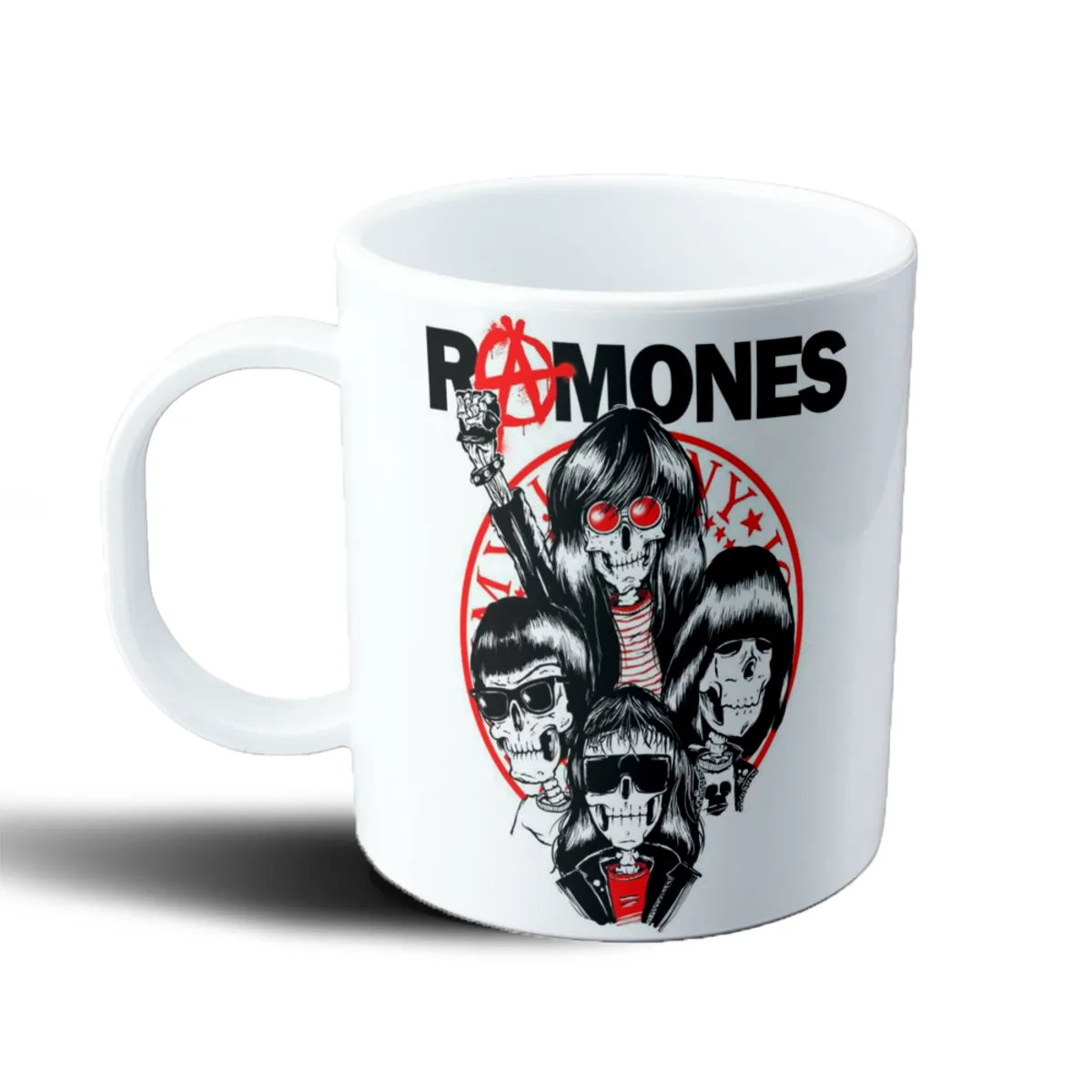 Taza de Plástico Ramones Calaveras Logo Rojo - vista 2