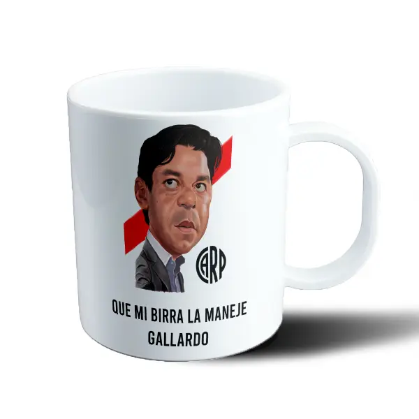 Taza de Plástico River Plate Gallardo La Birra
