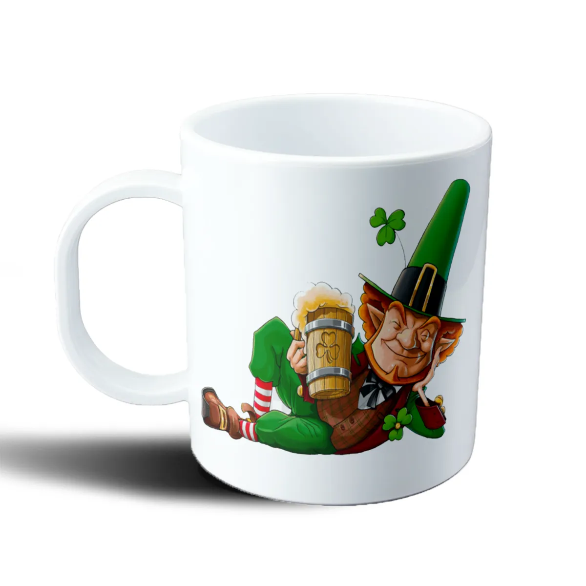 Taza de Plástico San Patricio Duende Brindando con Cerveza - vista 2