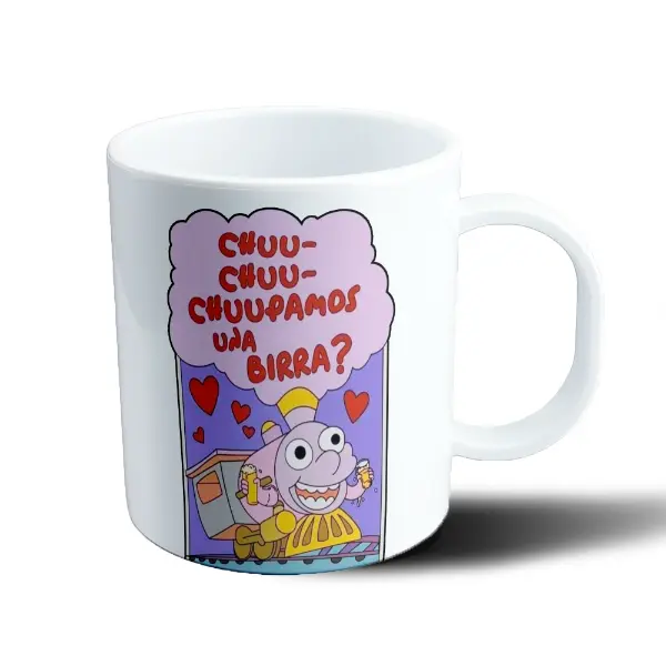 Taza de Plástico Los Simpson Tren Chuu Chuu Chuupamos una Birra