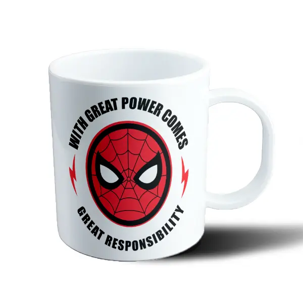 Taza de Plástico Spiderman With Great Power Great Responsibility