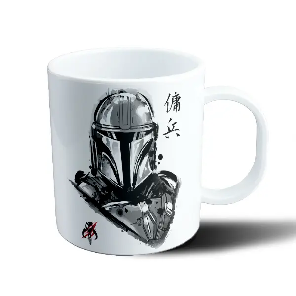 Taza de Plástico The Mandalorian Sumi-e Estilo Japonés