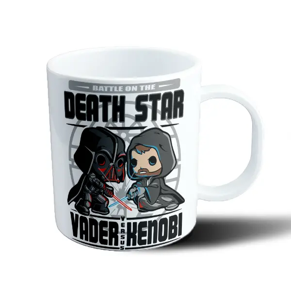 Taza de Plástico Star Wars Vader vs Kenobi Death Star