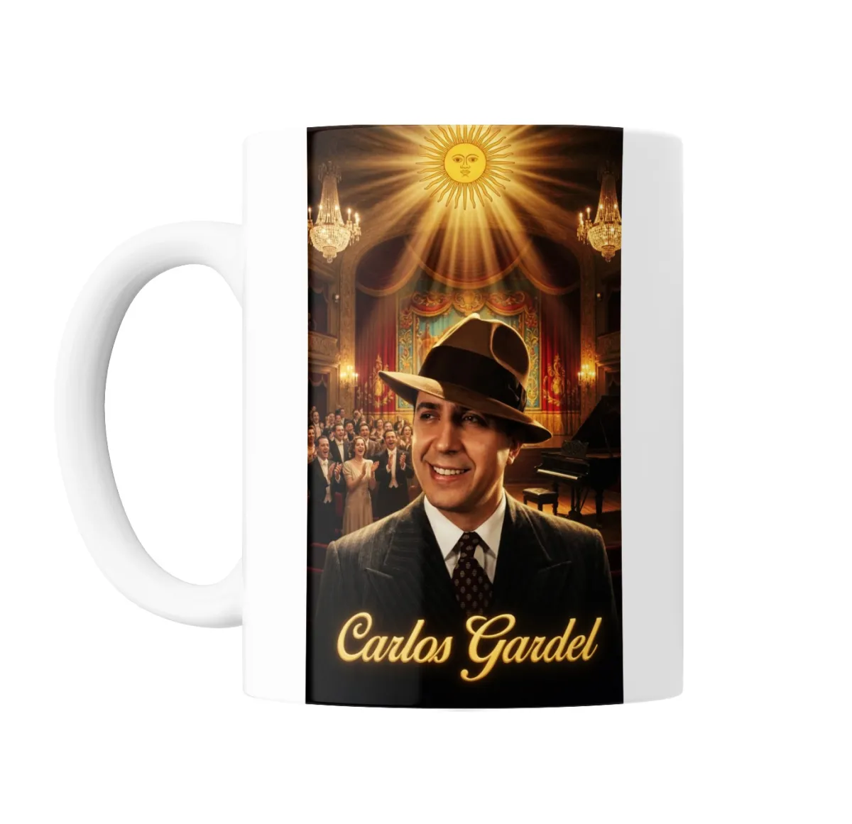 Taza de Cerámica Carlos Gardel Sombrero y Teatro - vista 2