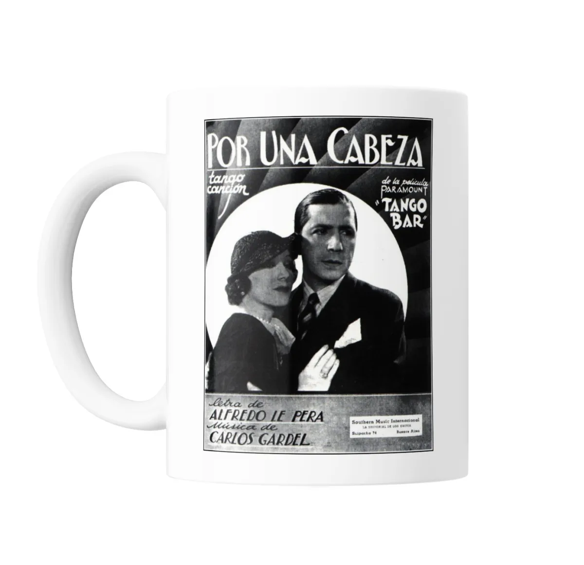 Taza de Cerámica Carlos Gardel Por Una Cabeza Tango Bar - vista 2
