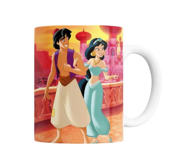 Taza de Cerámica Aladdin y Jazmin en Agrabah