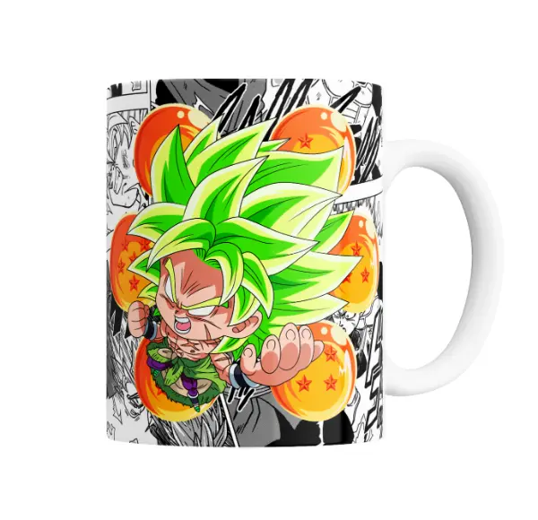 Taza de Cerámica Dragon Ball Broly Chibi Esferas del Dragón