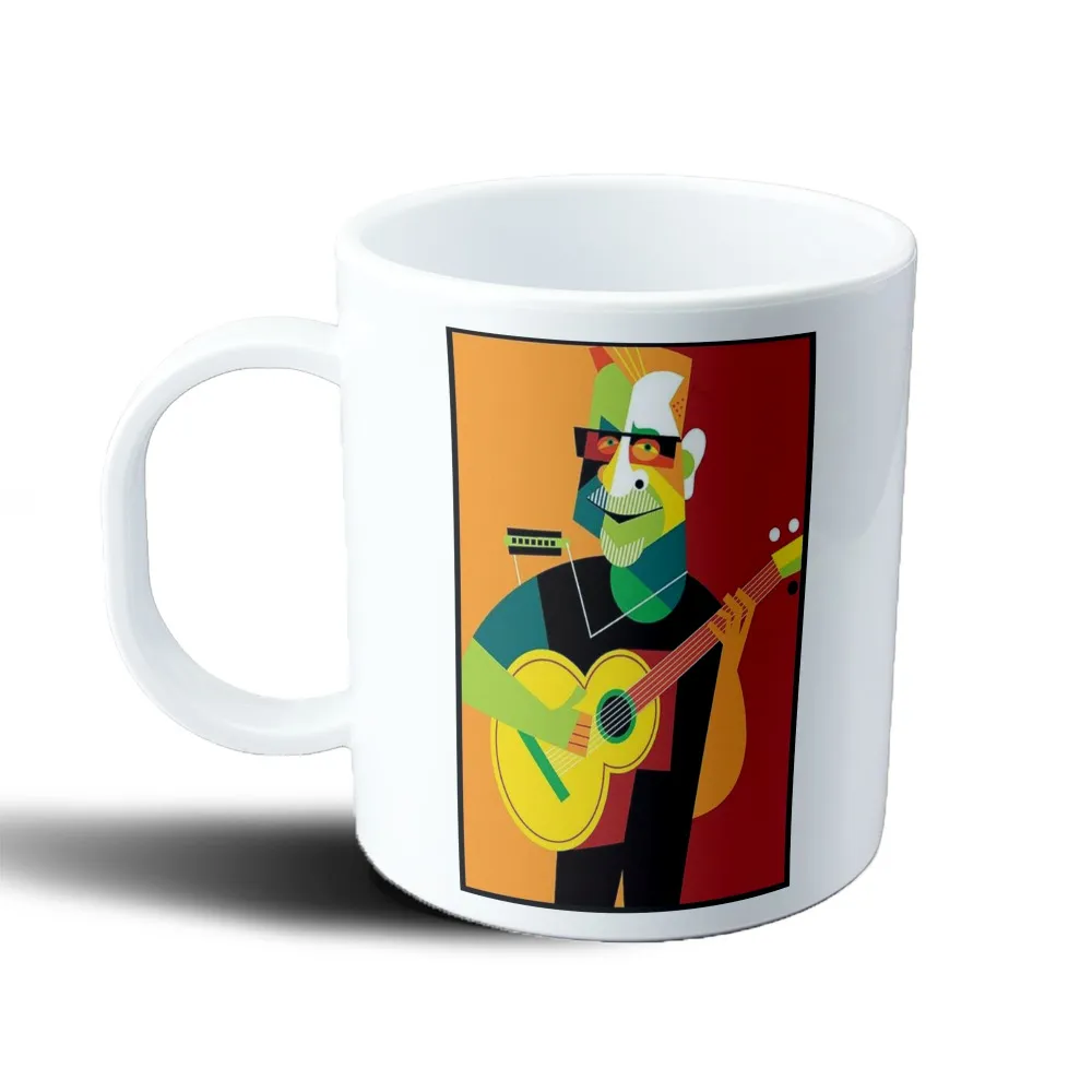 Taza de Plástico Leon Gieco Tocando la Guitarra - vista 2