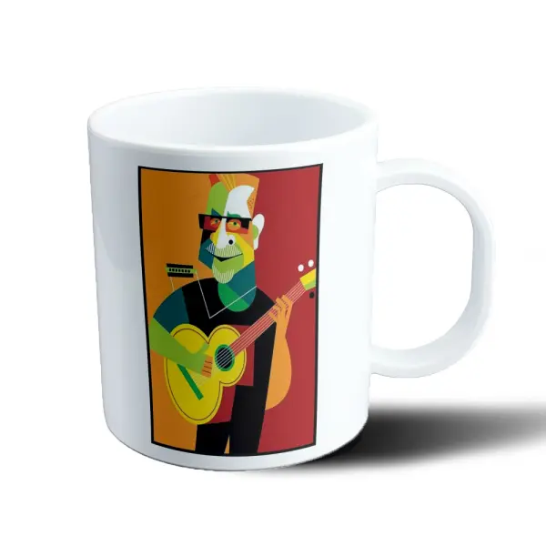 Taza de Plástico Leon Gieco Tocando la Guitarra