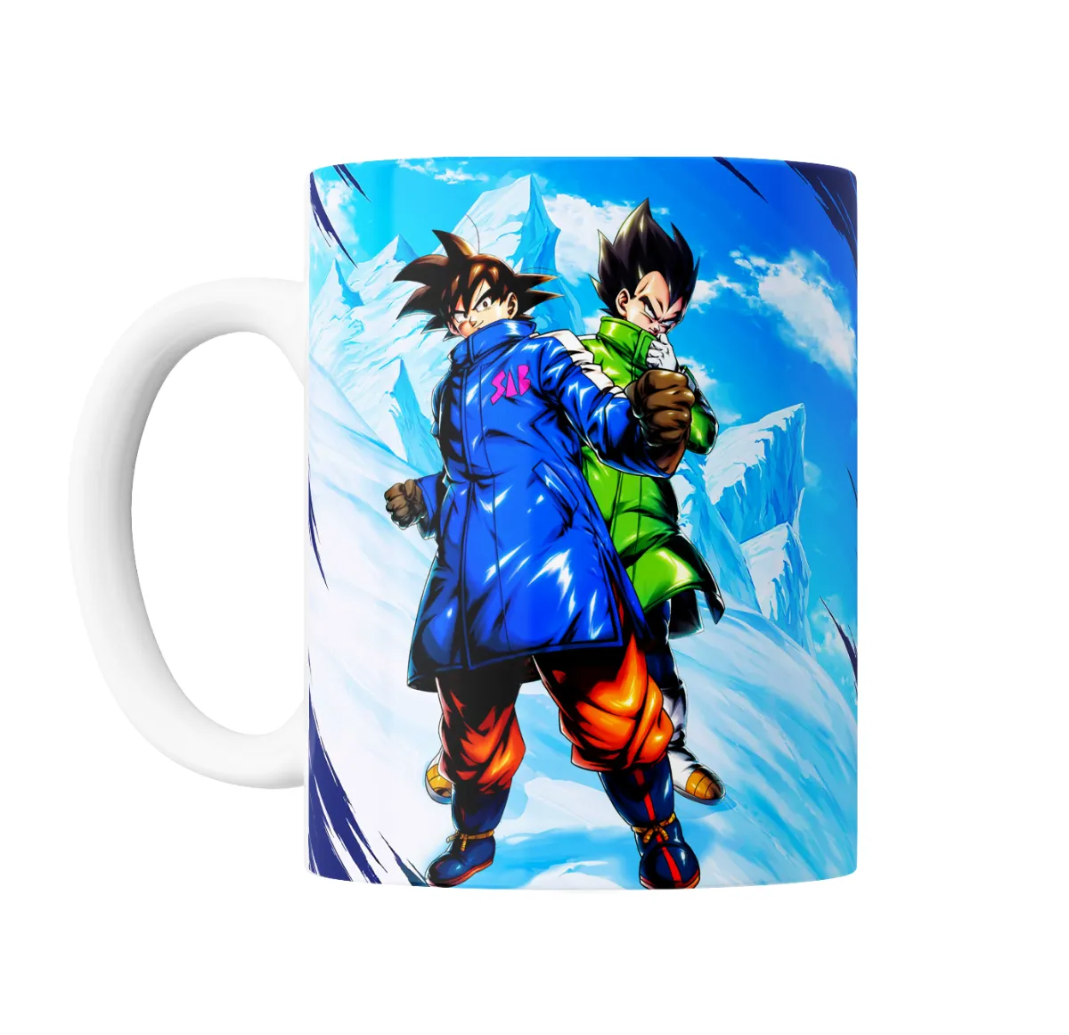 Taza de Cerámica Dragon Ball Goku y Vegeta Azules - vista 2