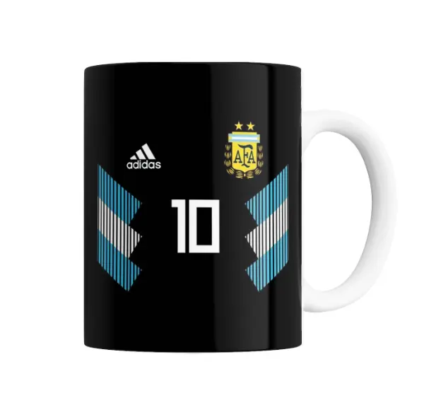 Taza de Cerámica Selección Argentina Camiseta Negra 10