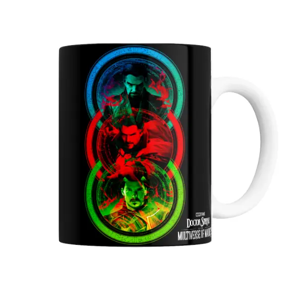 Taza de Cerámica Doctor Strange en el Multiverso de la Locura Tres Versiones