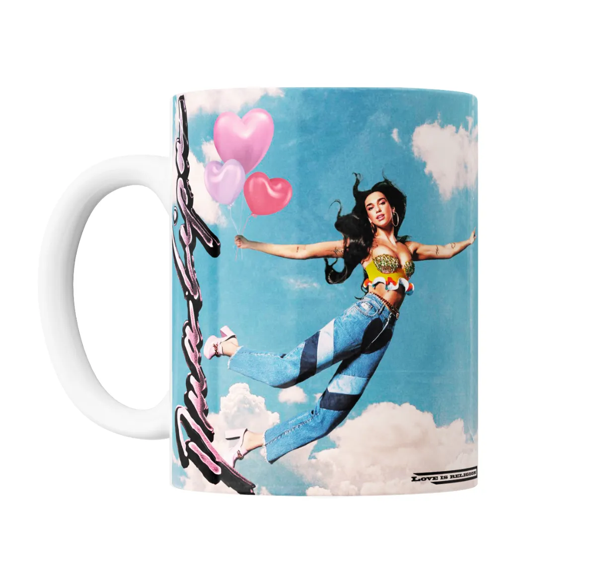 Taza de Cerámica Dua Lipa Vuelo con Globos de Corazón - vista 2