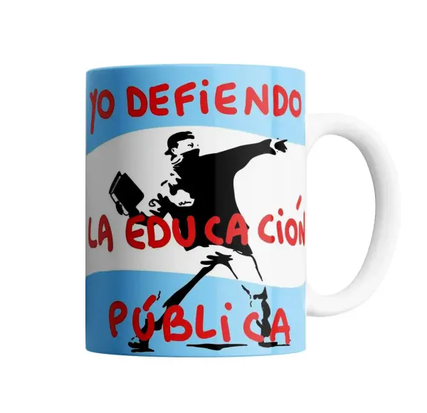 Taza de Cerámica Yo Defiendo la Educación Pública Bandera Argentina