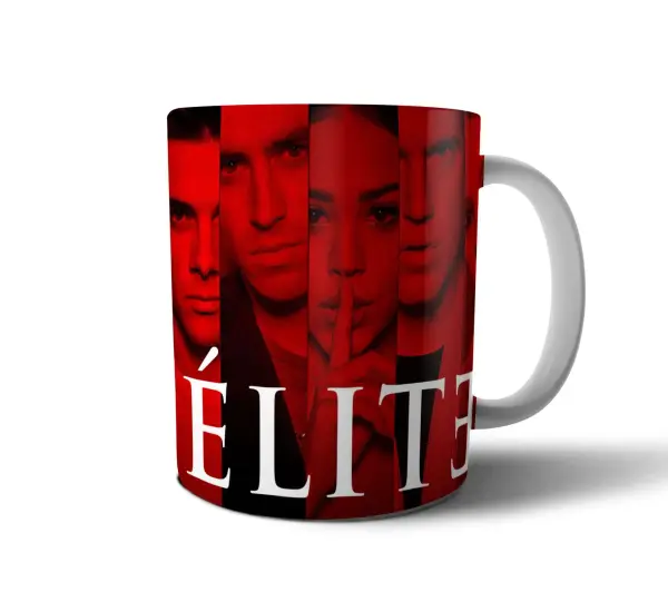 Taza de Cerámica Élite Serie Rostros en Rojo