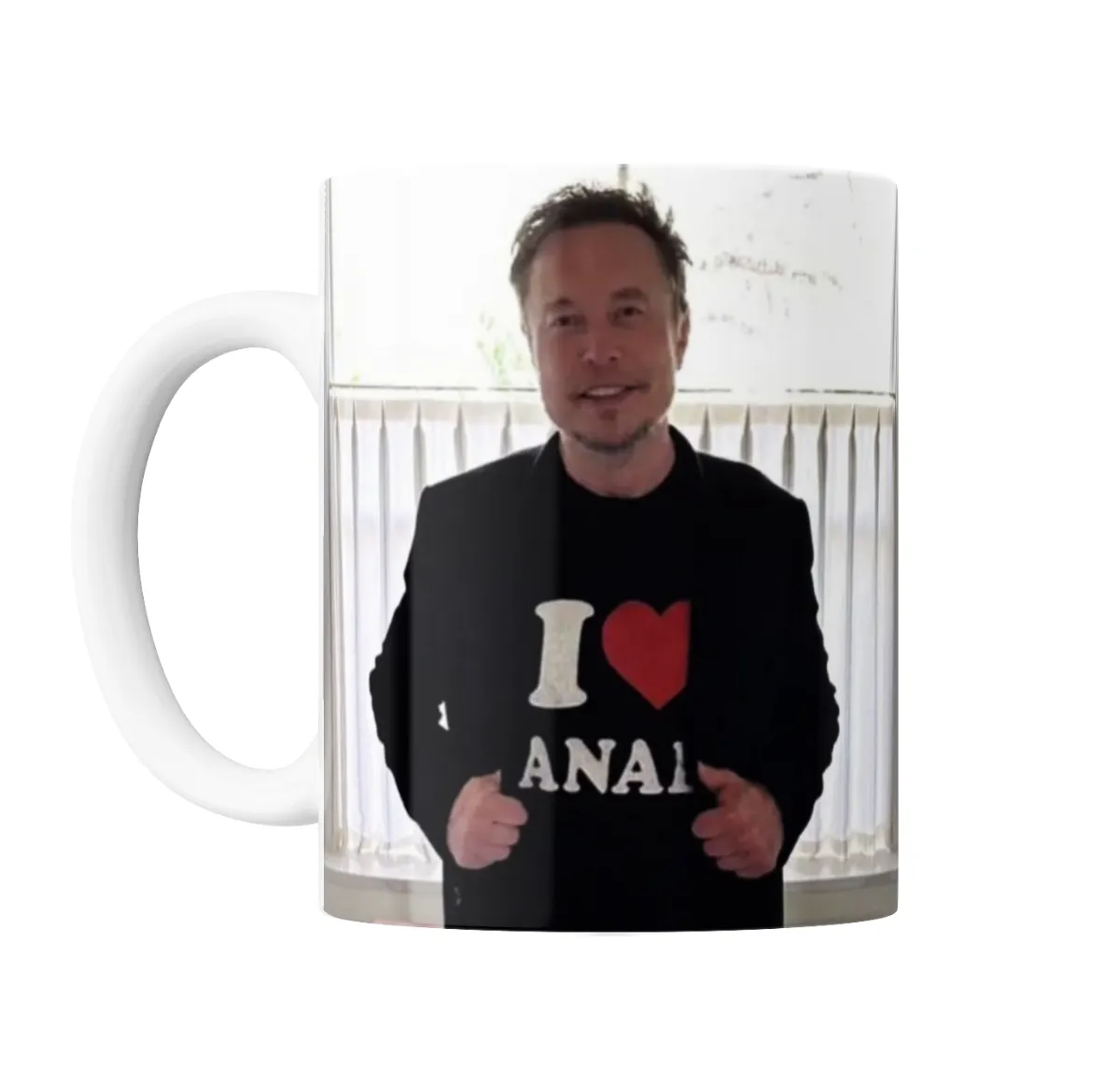 Taza de Cerámica Elon Musk Meme Remera con Corazón - vista 2