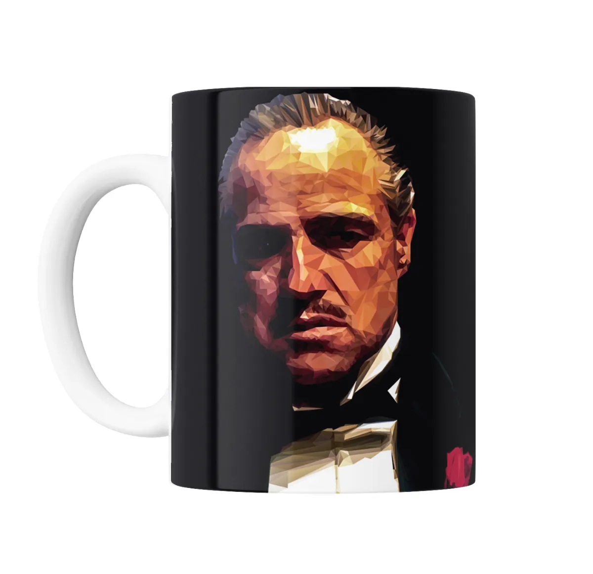 Taza de Cerámica El Padrino Vito Corleone Low Poly - vista 2