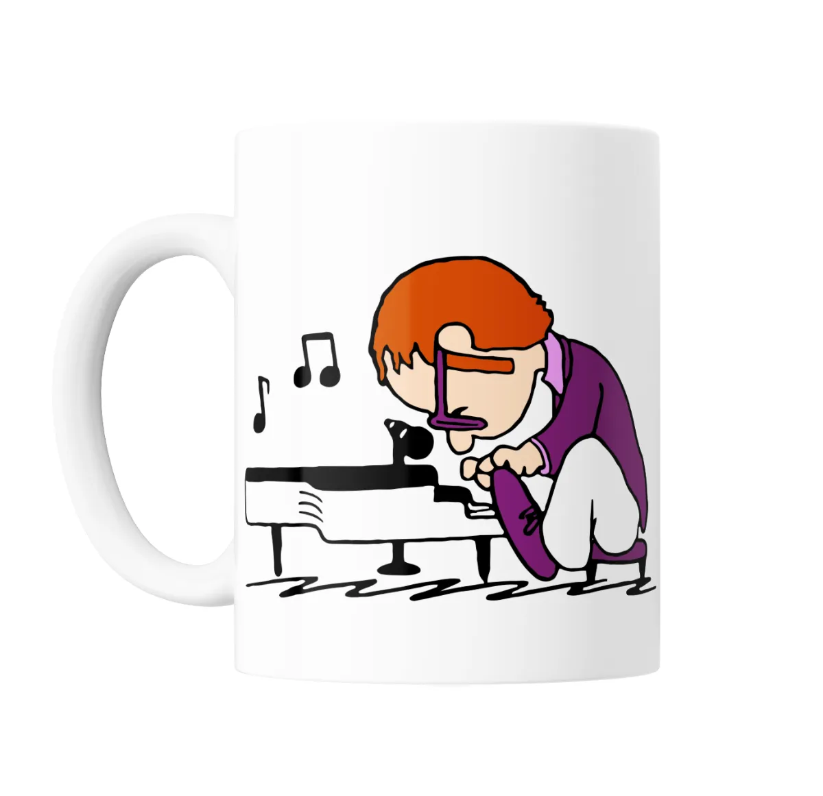 Taza de Cerámica Elton John Gafas Naranjas Ilustrado - vista 2